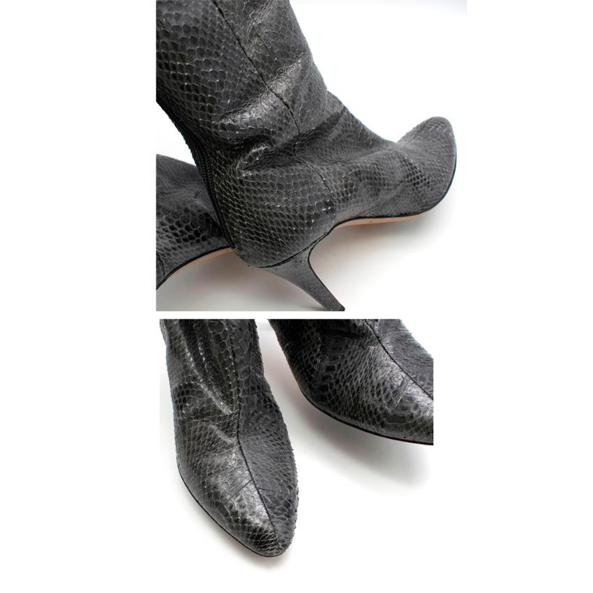 Jimmy Choo Knee High Python Heeled Boots - Size EU 39 For Sale 1
