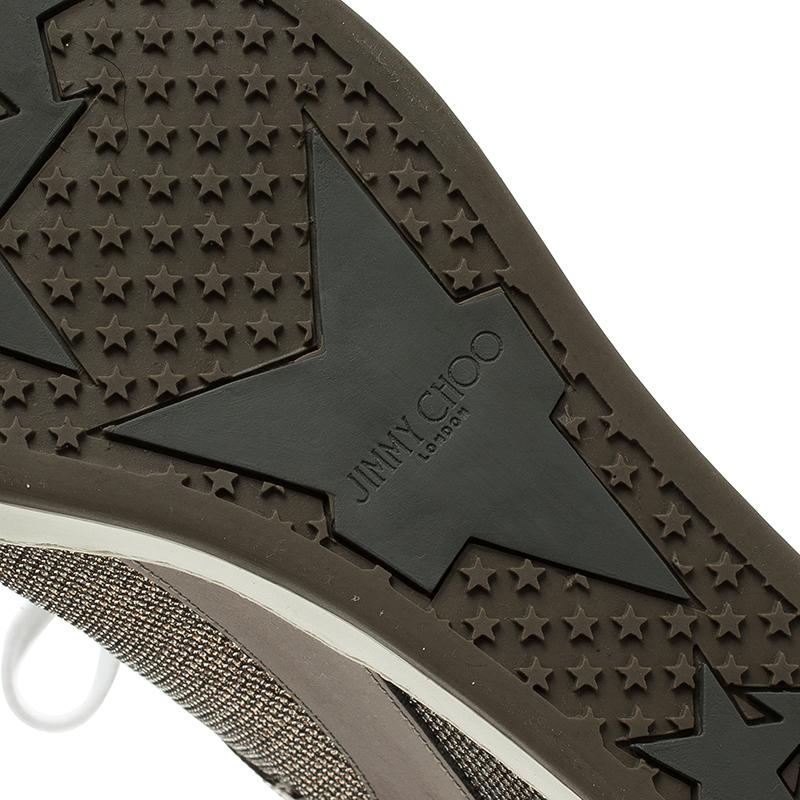 Jimmy Choo  Lame Glitter and Metallic Leather Panama Wedge Sneakers Size 37.5 3