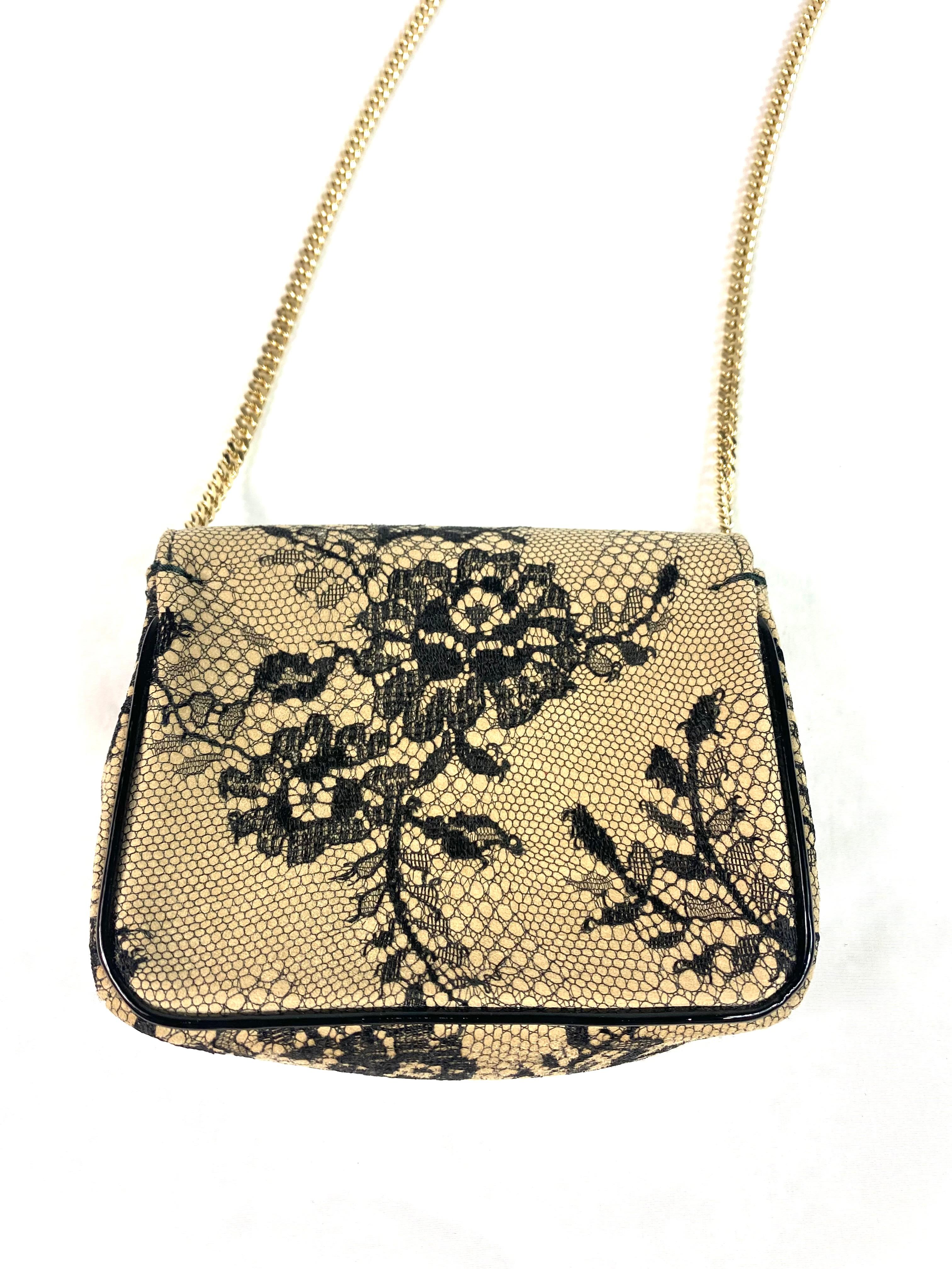 Women's Jimmy Choo Leather and Lace Crossbody Mini Handbag For Sale