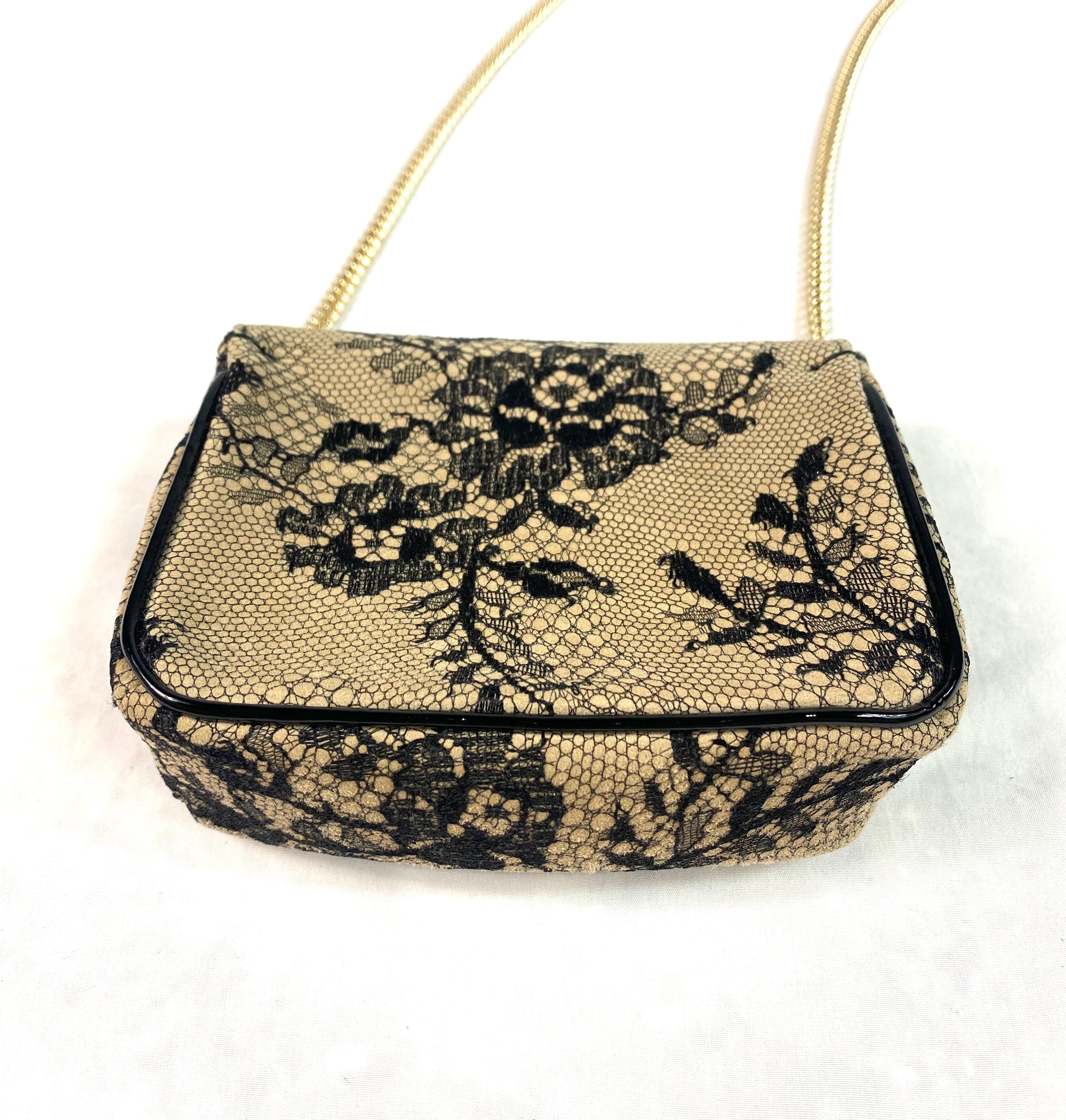 Jimmy Choo Leather and Lace Crossbody Mini Handbag For Sale 1