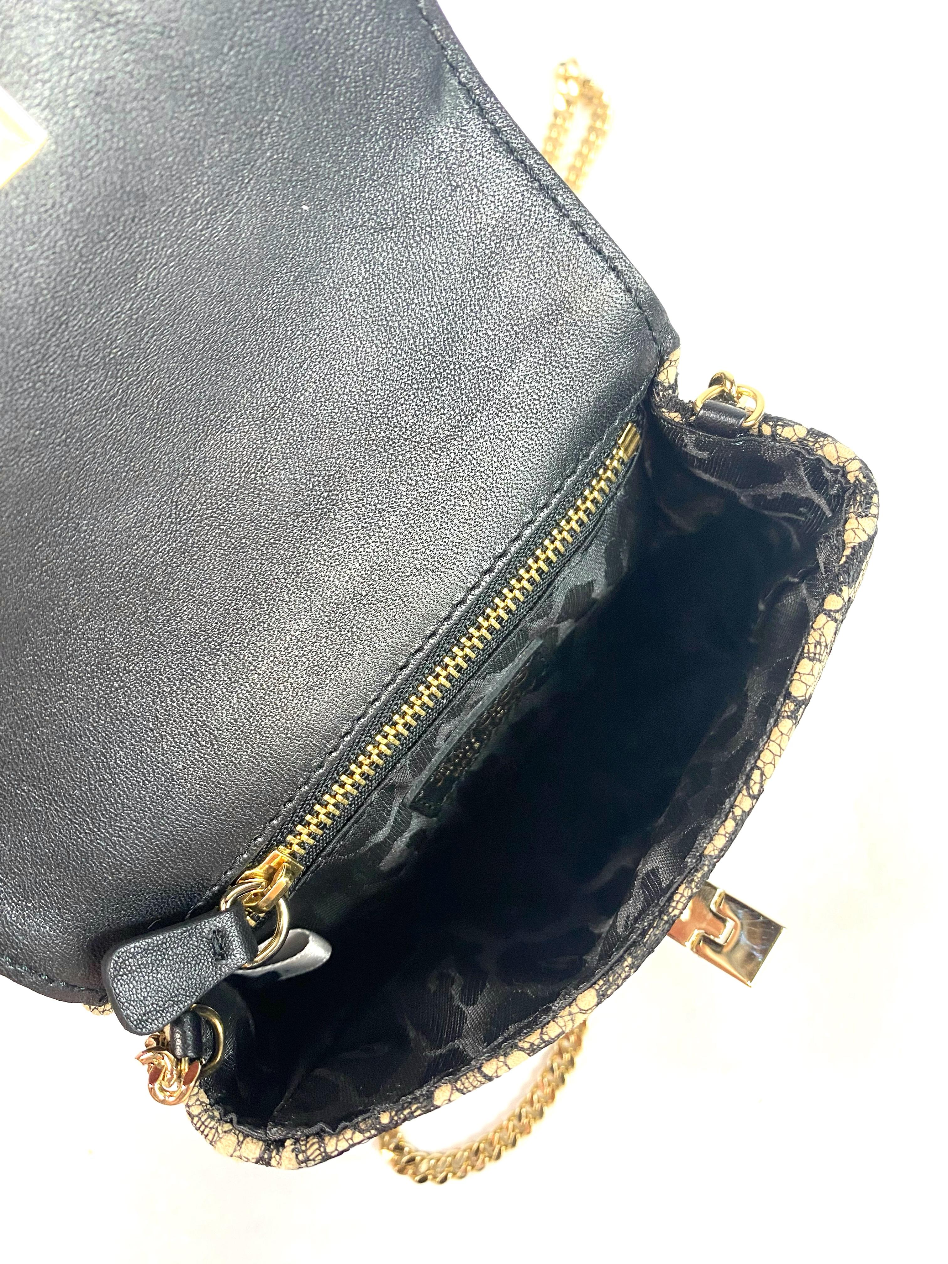 Jimmy Choo Leather and Lace Crossbody Mini Handbag For Sale 2