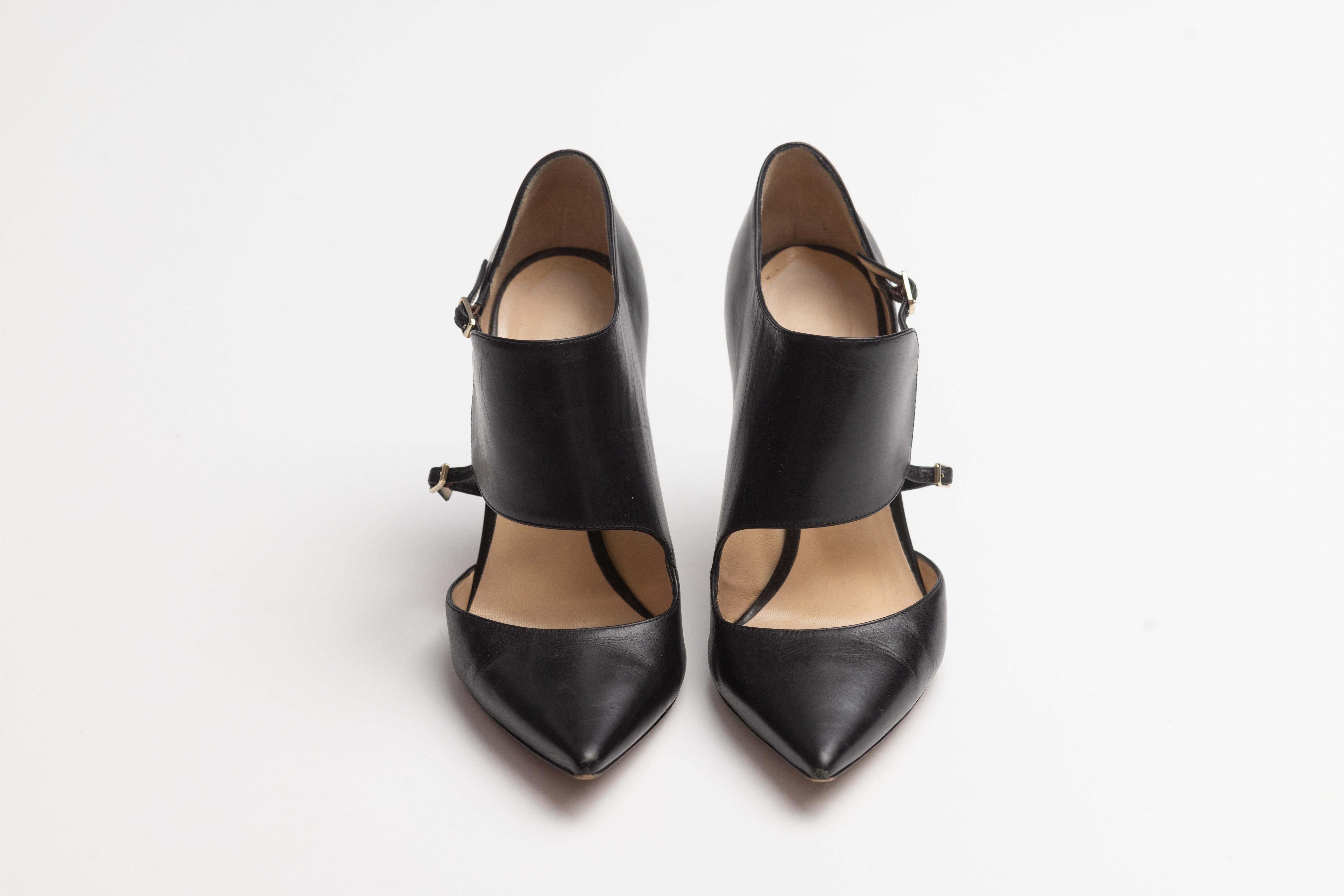 Jimmy Choo Leather Black D'orsay Pumps (EU 37) 1