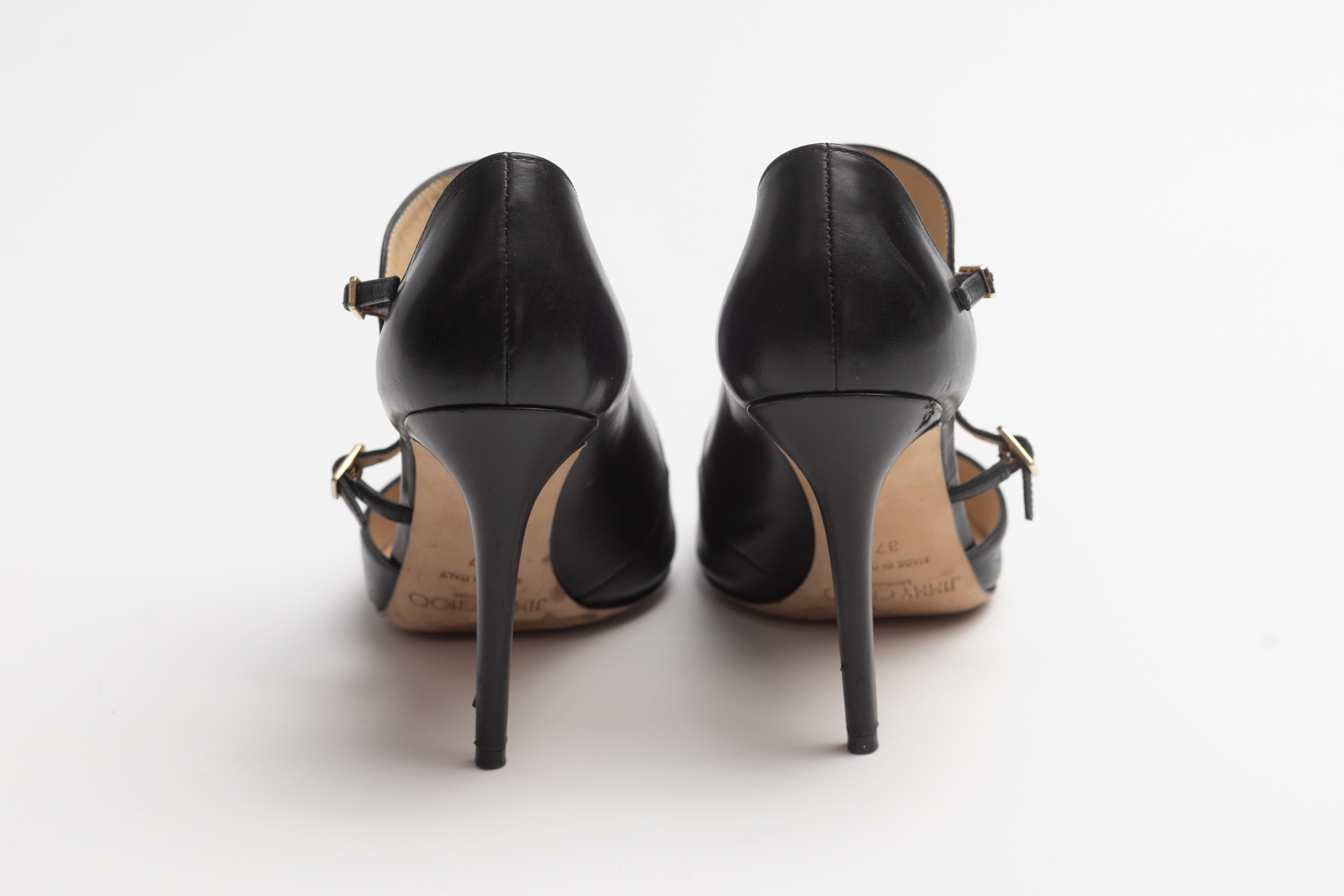 Jimmy Choo Leather Black D'orsay Pumps (EU 37) 2