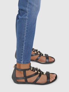 Jimmy Choo Leather Crystal Gladiator Sandals Size IT 35