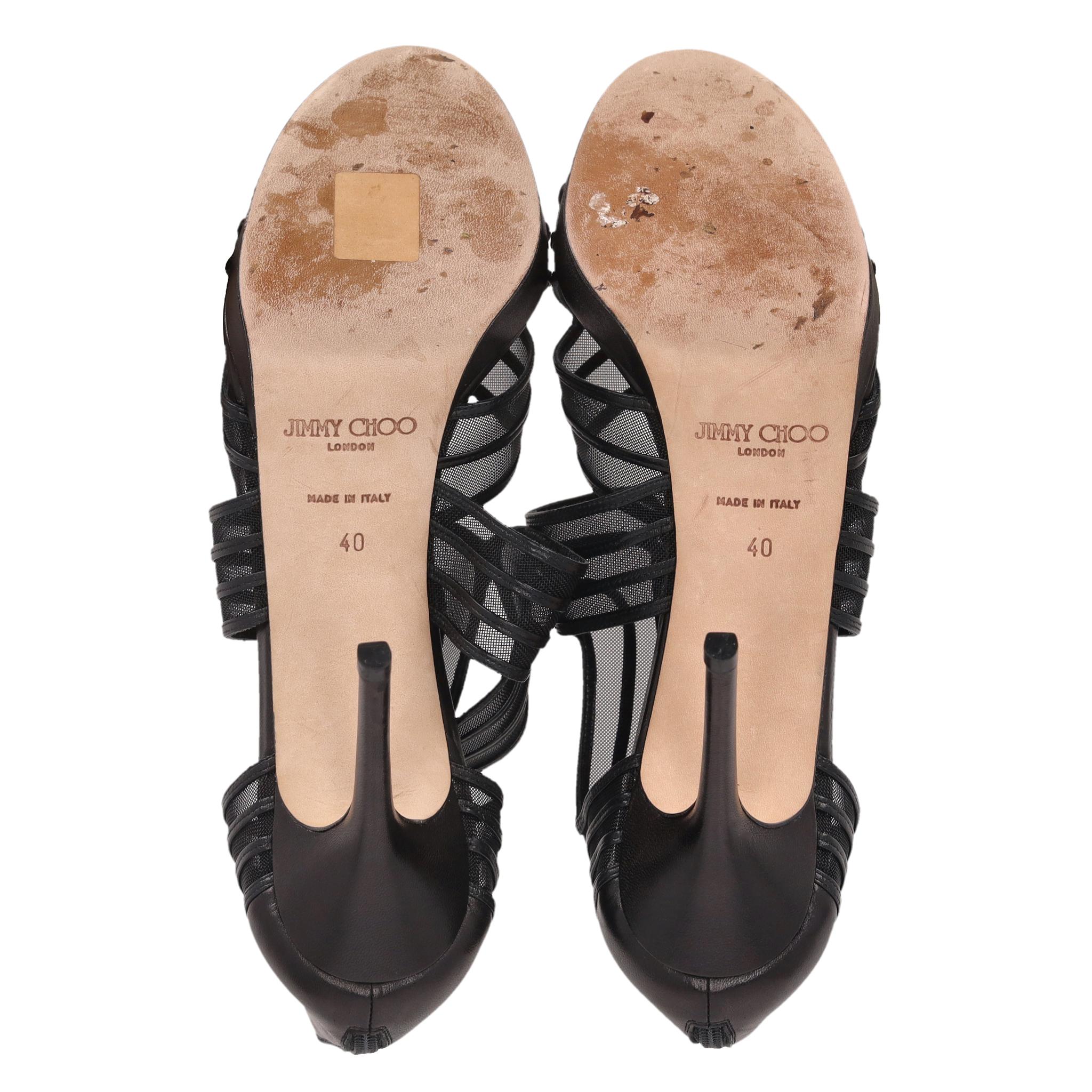 Jimmy Choo - Sandales 'Mile' en cuir et maille Pour femmes en vente