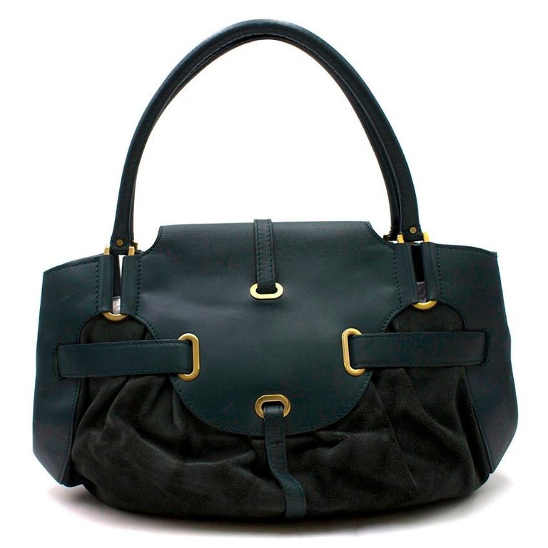 Jimmy Choo Leather and Suede Forest Green Shoulder Bag at 1stDibs