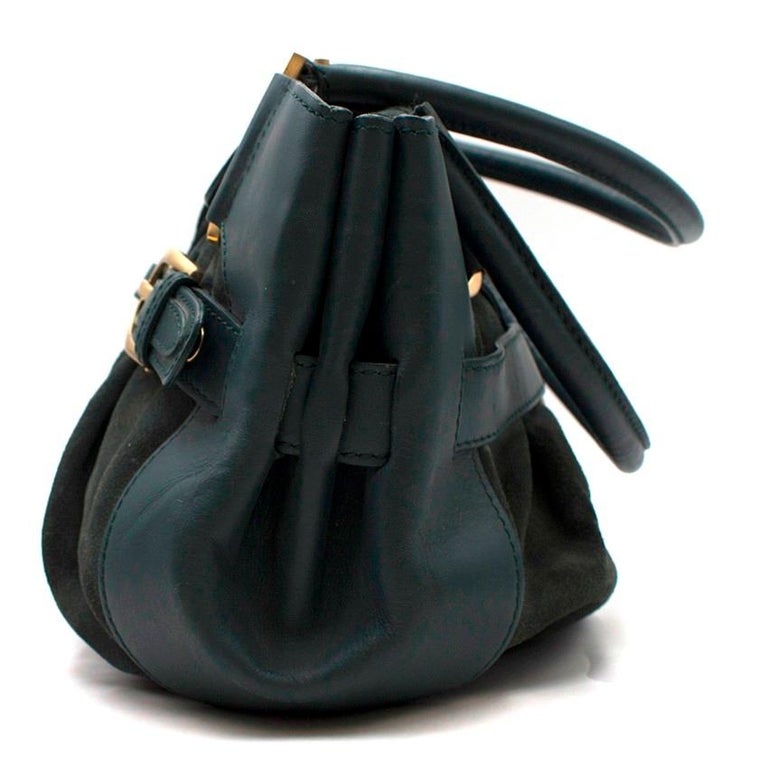 Jimmy Choo Leather and Suede Forest Green Shoulder Bag at 1stDibs