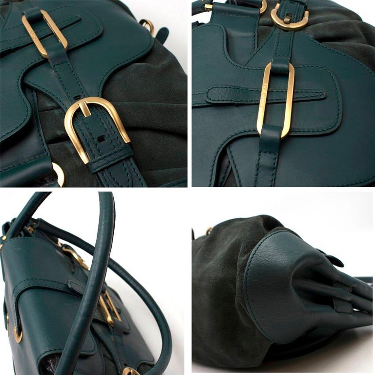 Jimmy Choo Leather and Suede Forest Green Shoulder Bag at 1stDibs
