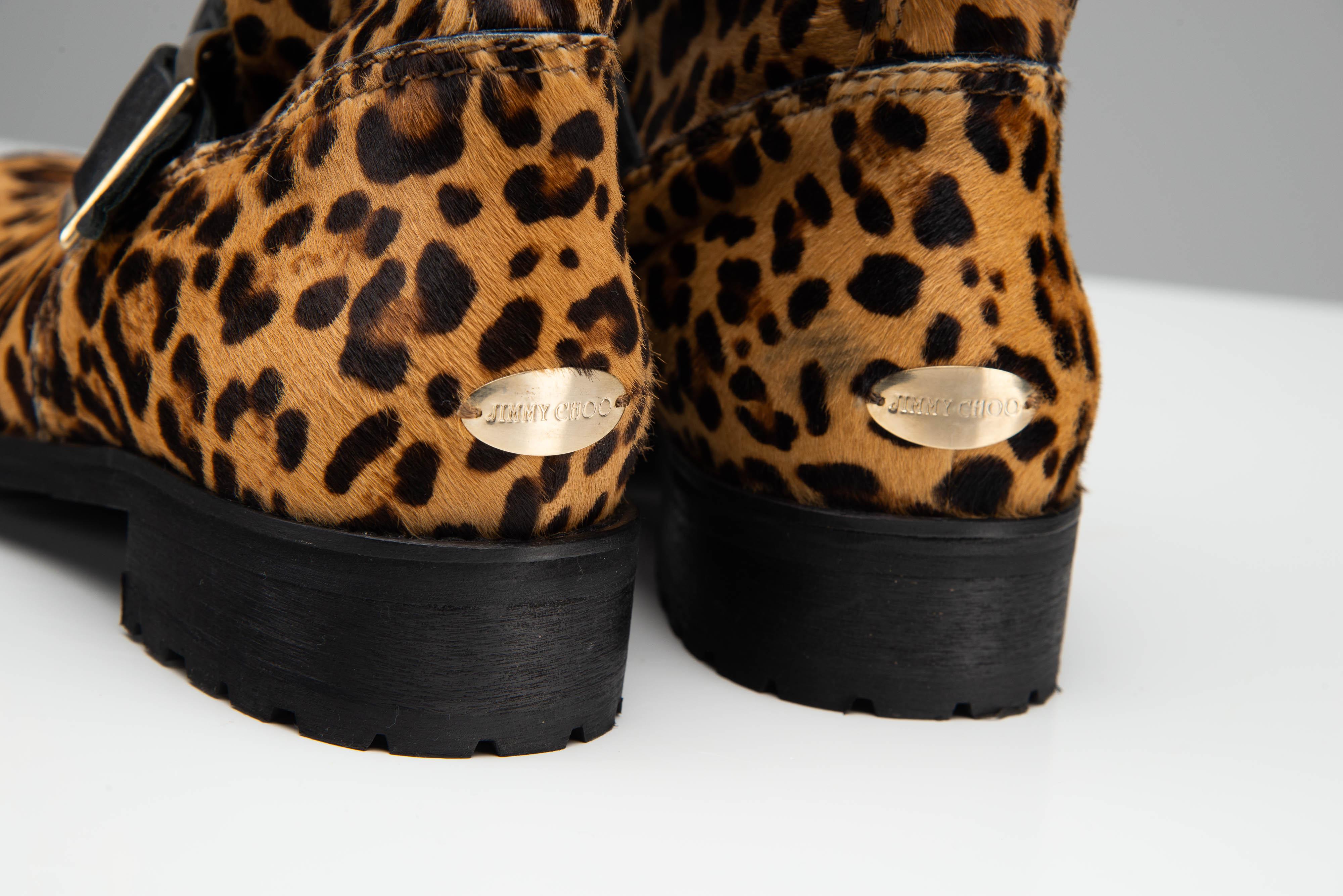 Jimmy Choo Leopard Print Boots Size 36 AS NEW 9