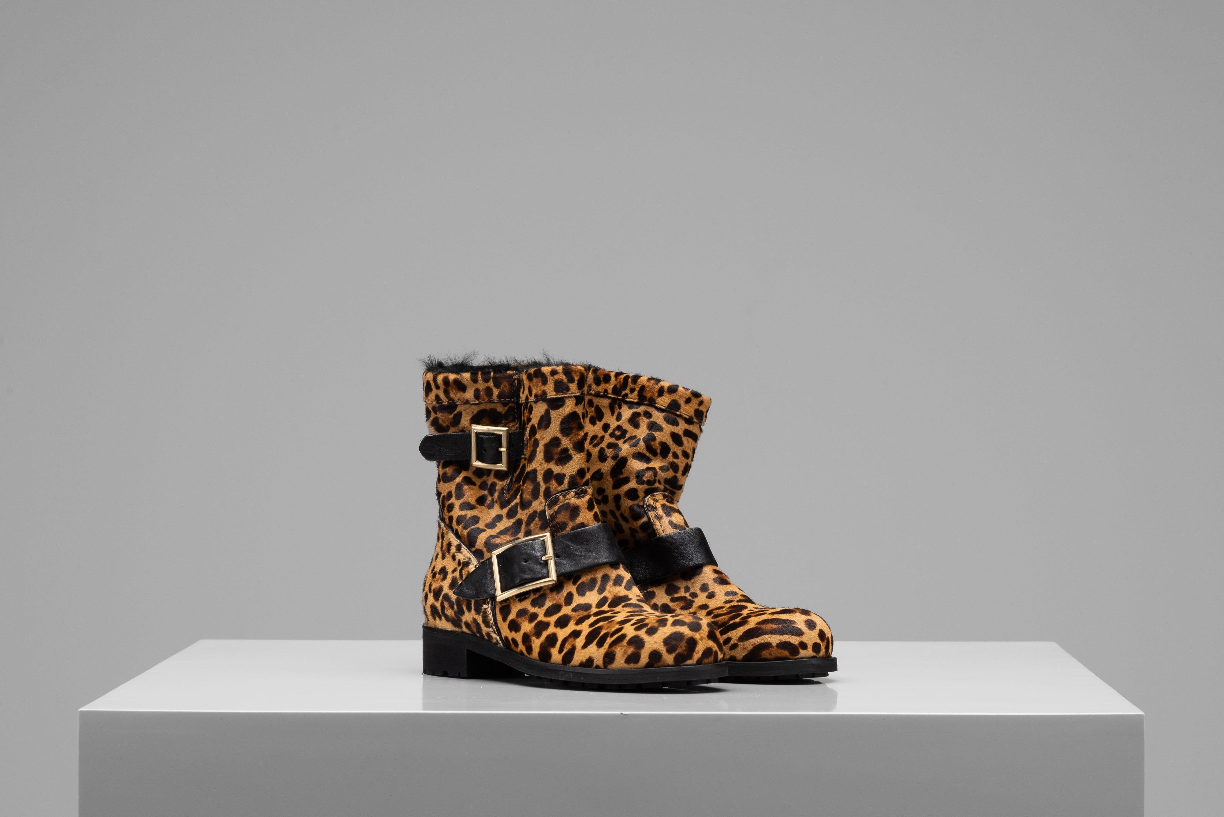 Women's or Men's Jimmy Choo Leopard Print Boots Size 36 AS NEW
