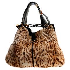 Borsa Alex di Jimmy Choo con stampa leopardo e pelliccia di vitello