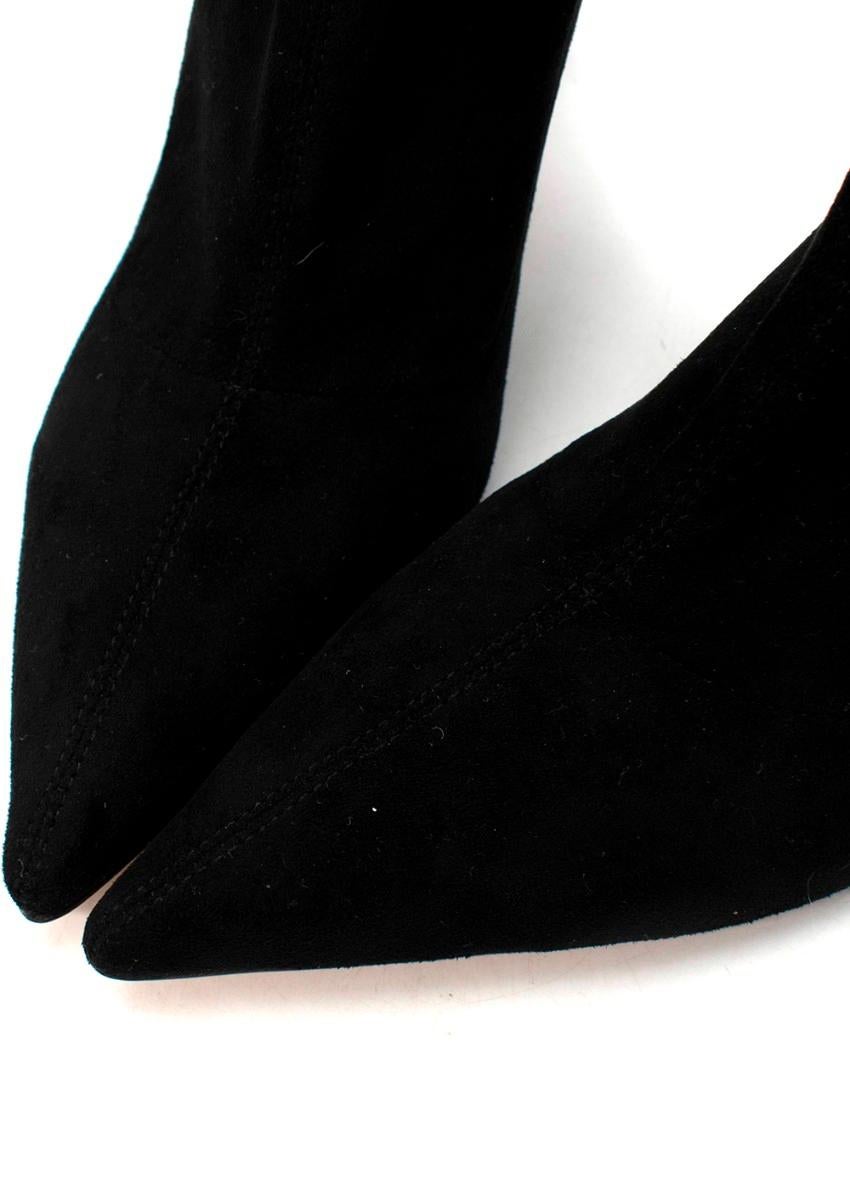 Jimmy Choo Leroy Schwarze Stiefel aus Wildleder mit Kristallverzierung und Absatz EU 39, USA 9 im Angebot 1