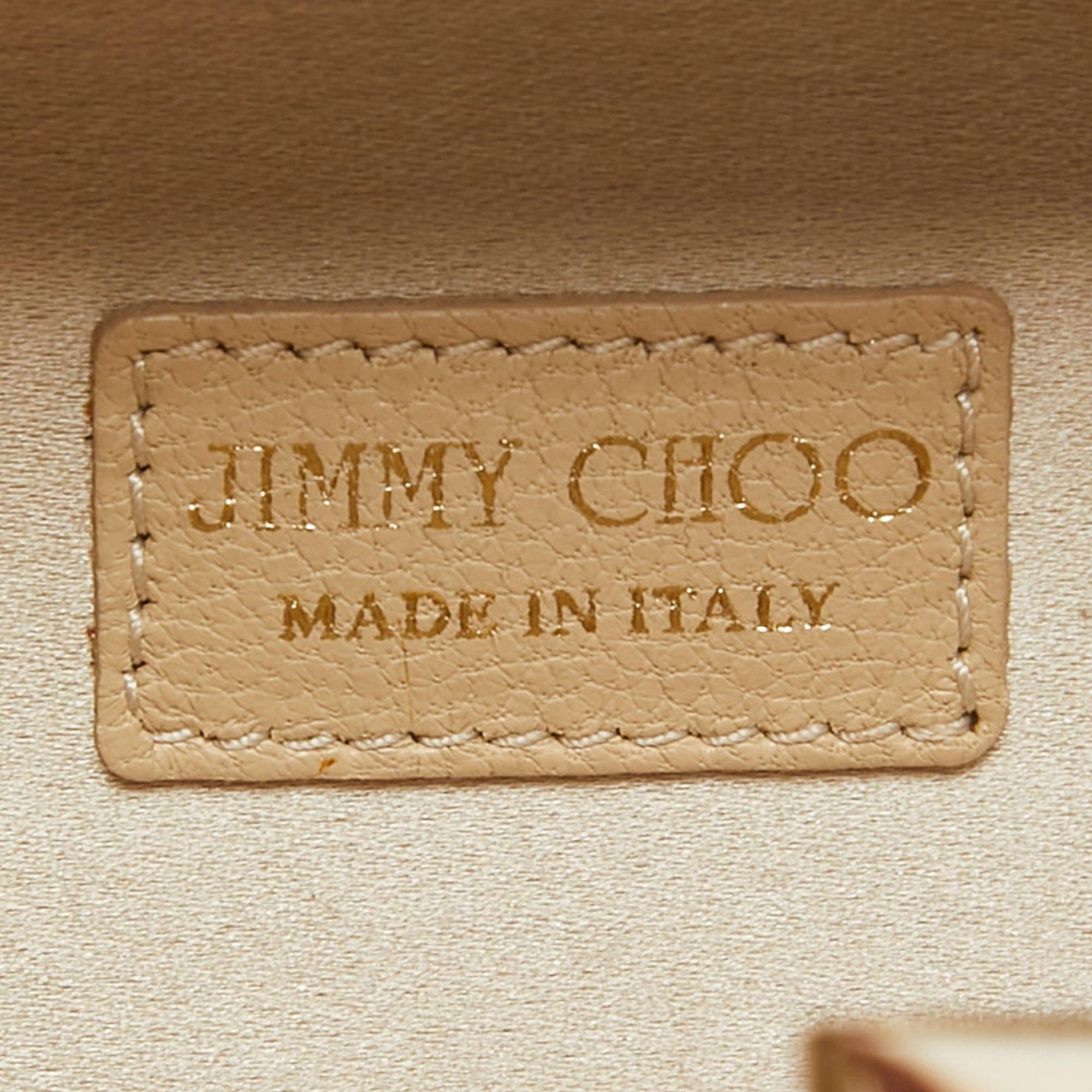 Jimmy Choo Light Beige Leopard Print Suede Compact Twill Tube Clutch 4