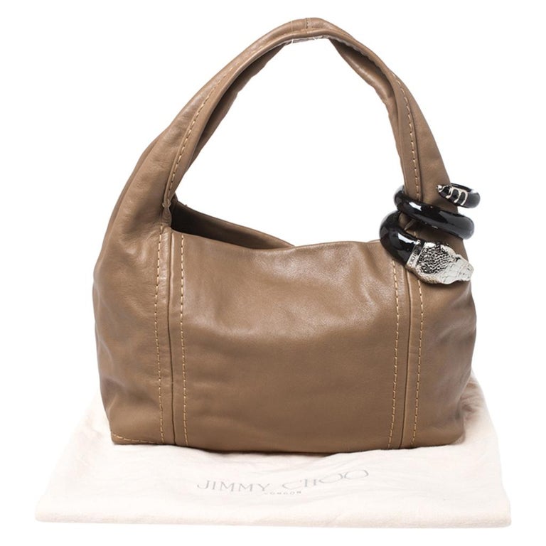 Jimmy Choo Light Brown Leather Saba Hobo Bag For Sale at 1stDibs | jimmy  choo saba hobo bag