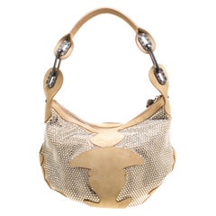 Jimmy Choo Light Brown Suede Swarovski Grant Hobo