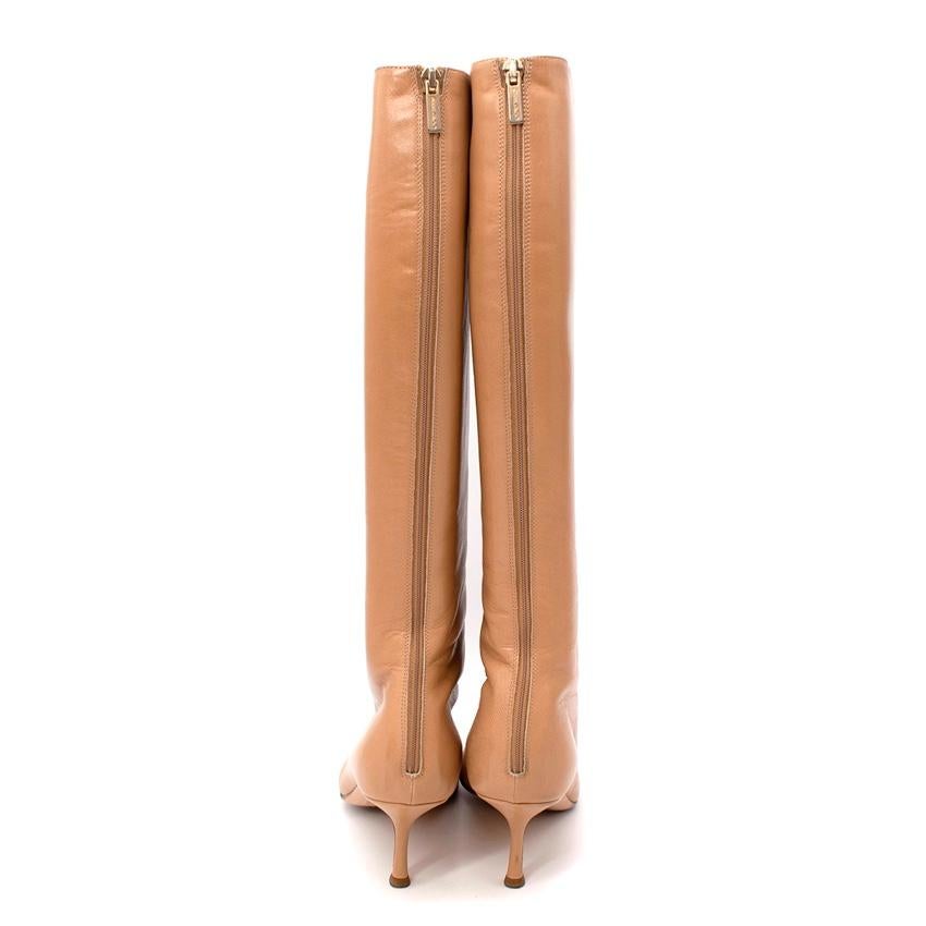 camel kitten heel boots