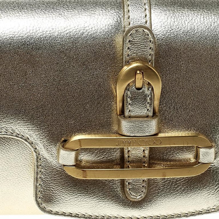Jimmy Choo Light Gold Leather Shoulder Bag For Sale at 1stDibs