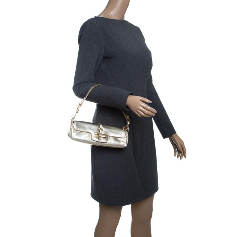 Jimmy Choo Light Gold Leather Shoulder Bag For Sale at 1stDibs