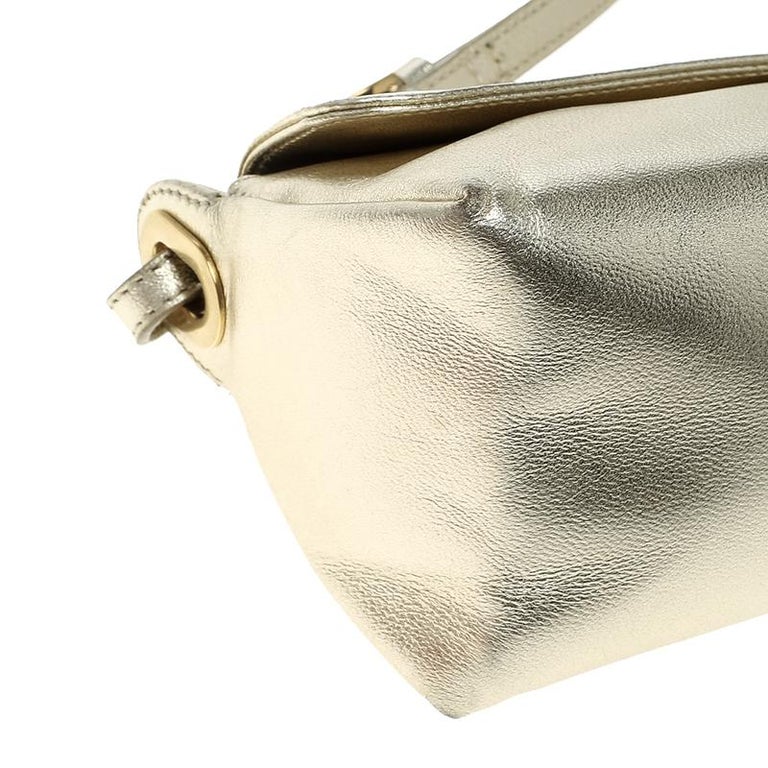 Jimmy Choo Light Gold Leather Shoulder Bag For Sale at 1stDibs