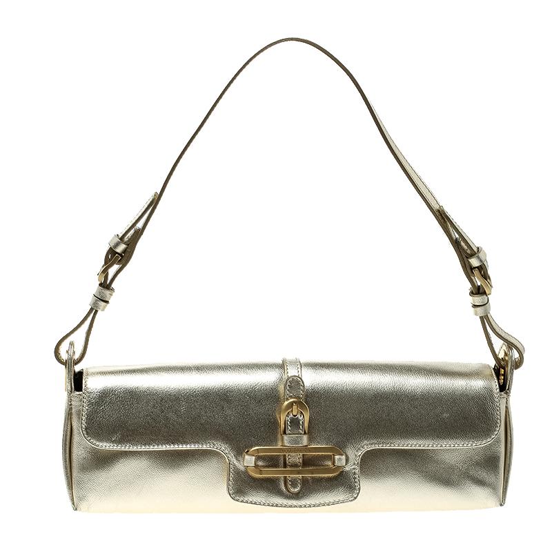 Jimmy Choo Light Gold Leather Shoulder Bag For Sale at 1stDibs