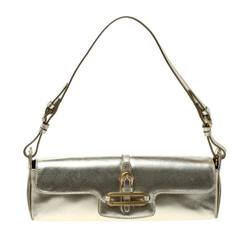 Jimmy Choo Light Gold Leather Shoulder Bag For Sale at 1stDibs