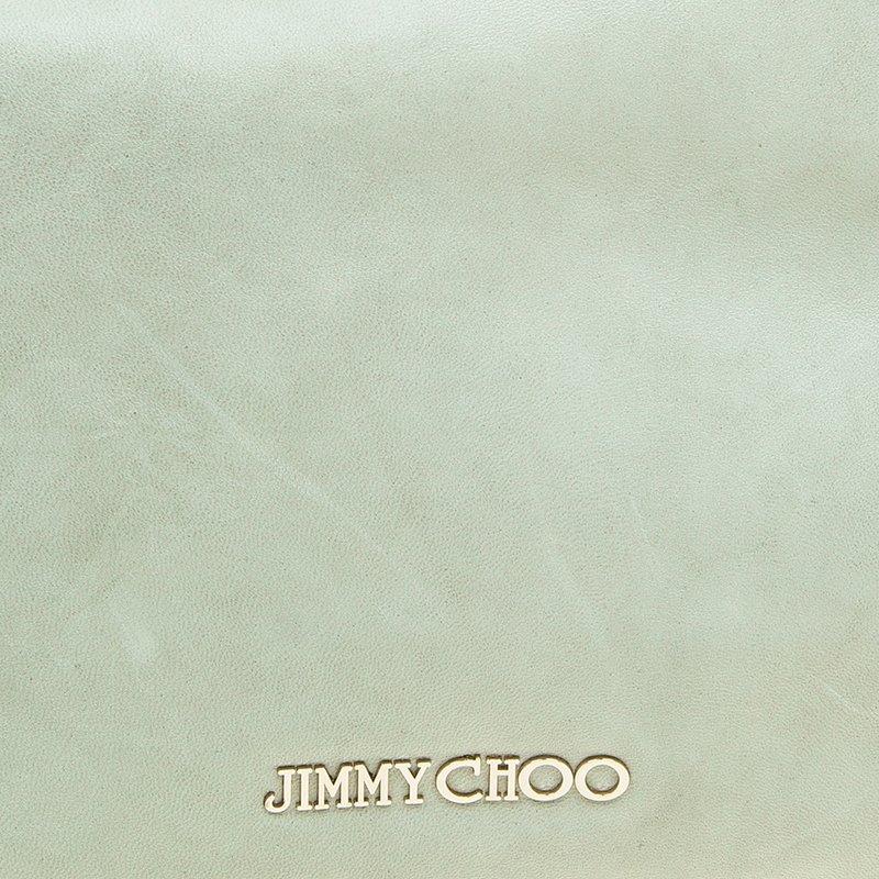 Jimmy Choo Light Grey Leather Small Solar Hobo Bag 7