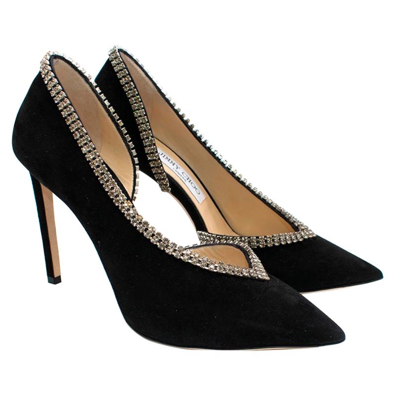 Jimmy Choo Lilian 100 embellished suede pumps 39.5