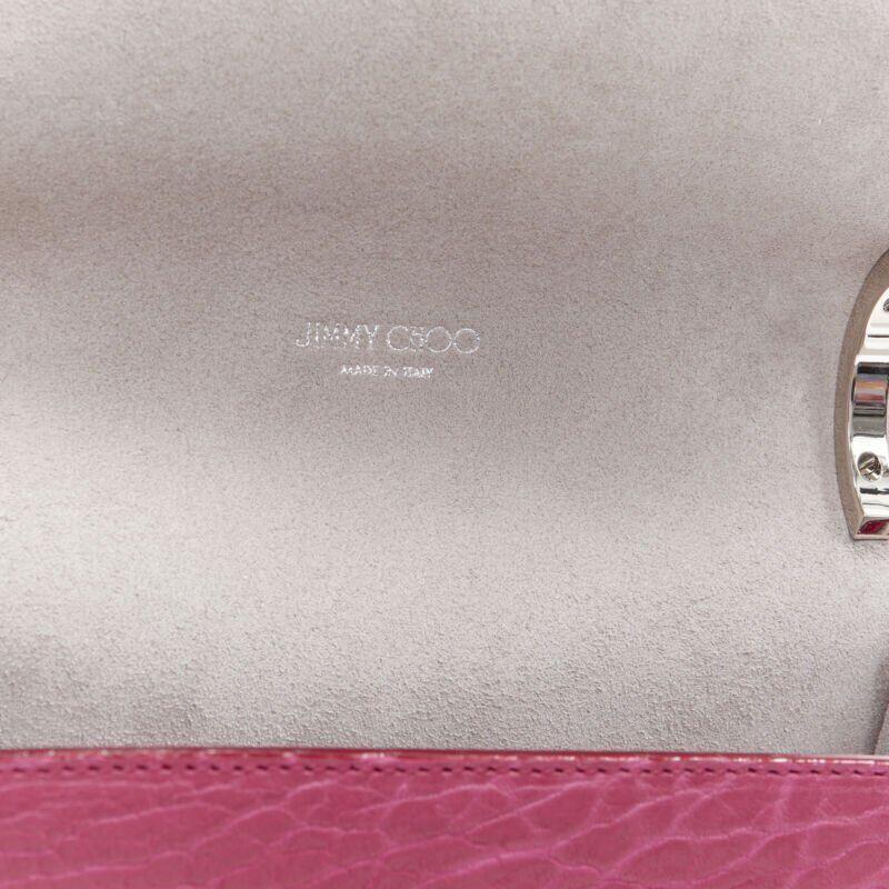 JIMMY CHOO Lockett Petite fuschia pink grainy leather buckle shoulder bag For Sale 7