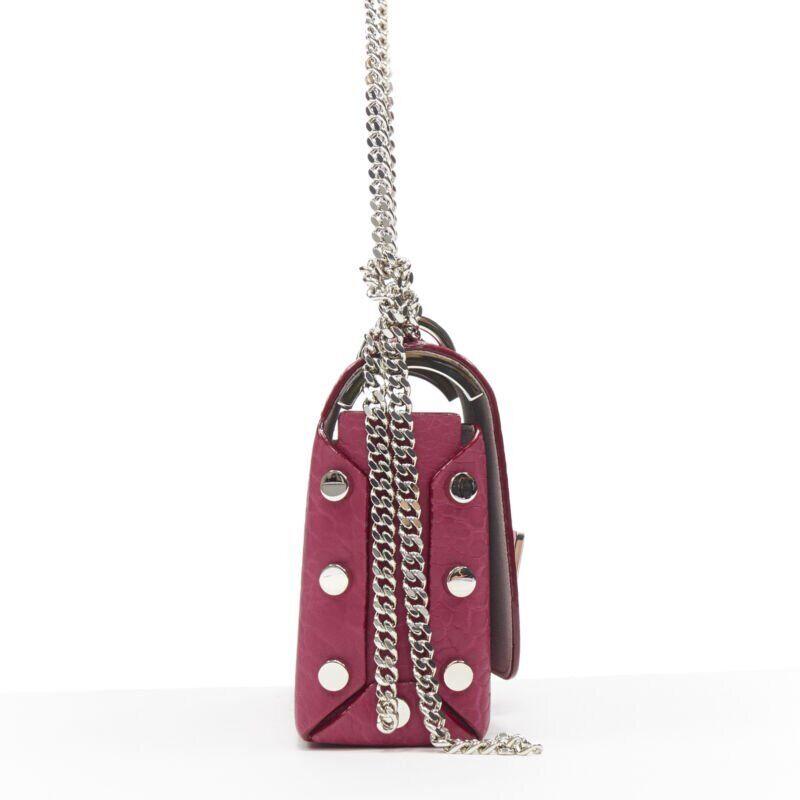 Women's JIMMY CHOO Lockett Petite fuschia pink grainy leather buckle shoulder bag For Sale