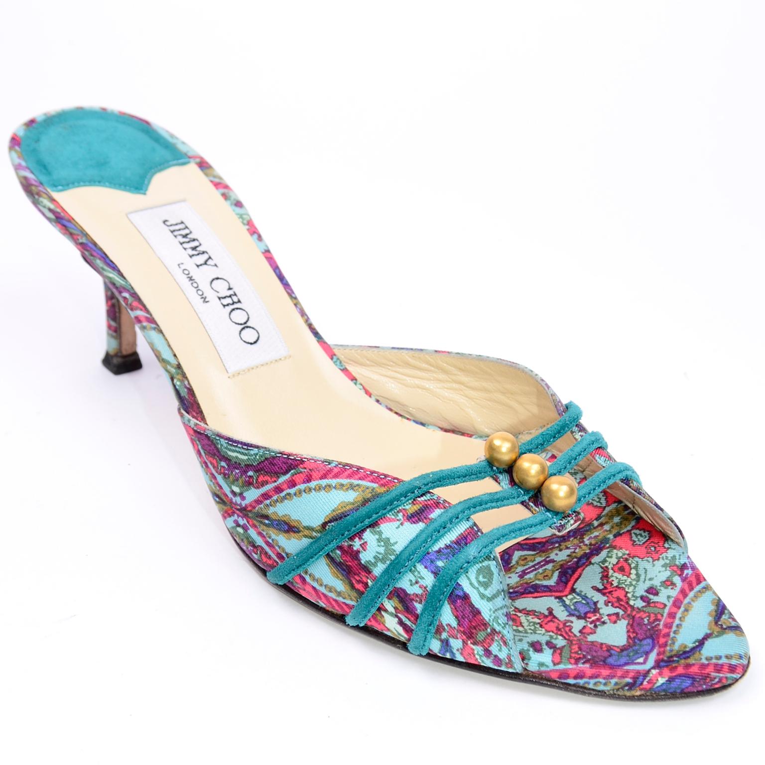 colorful mules heels