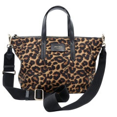 Jimmy Choo London Leopard Leather detail Canvas Cross Body Bag JC-B0510P-0001