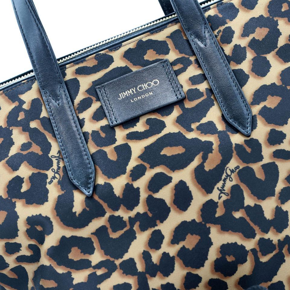 Women's Jimmy Choo London Leopard Leather detail Canvas Cross Body Bag JC-B0510P-0001