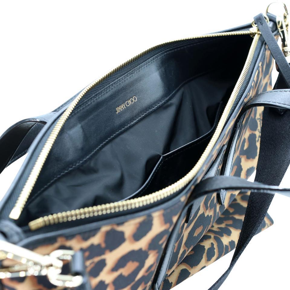 Jimmy Choo London Leopard Leather detail Canvas Cross Body Bag JC-B0510P-0001 1
