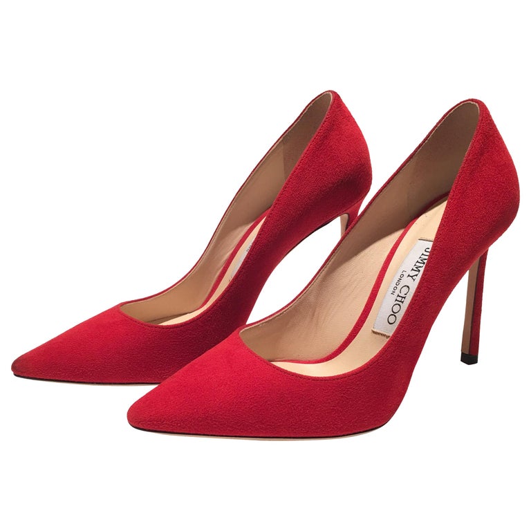 Jimmy Choo London Red Suede Pumps For Sale at 1stDibs jimmy choo red suede pumps