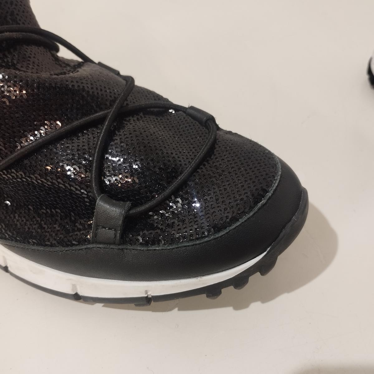 Black Jimmy Choo London Sequins Sneakers 39 For Sale