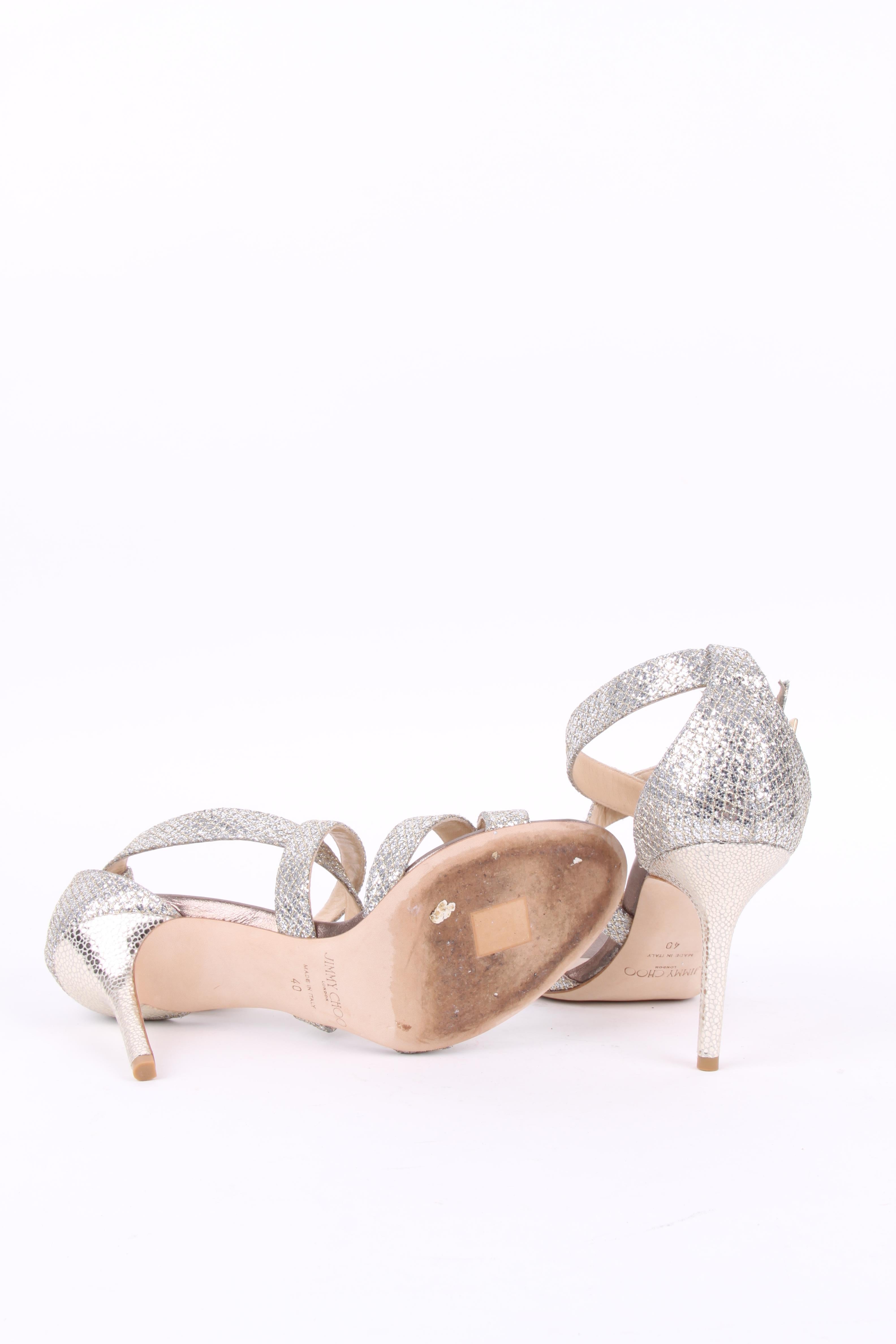 Jimmy Choo Lottie Glitter Sandal Size 40 1