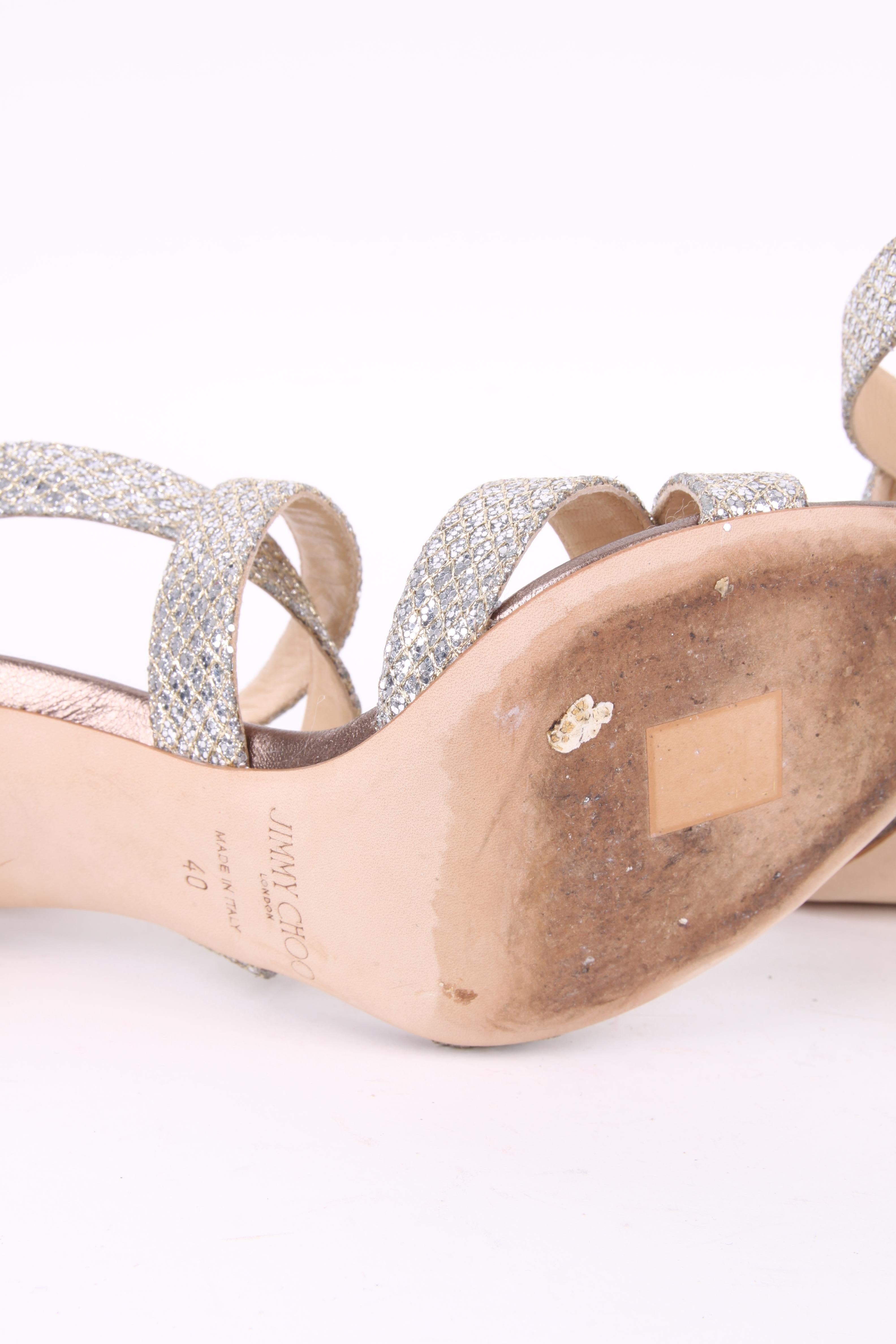 Jimmy Choo Lottie Glitter Sandal Size 40 2