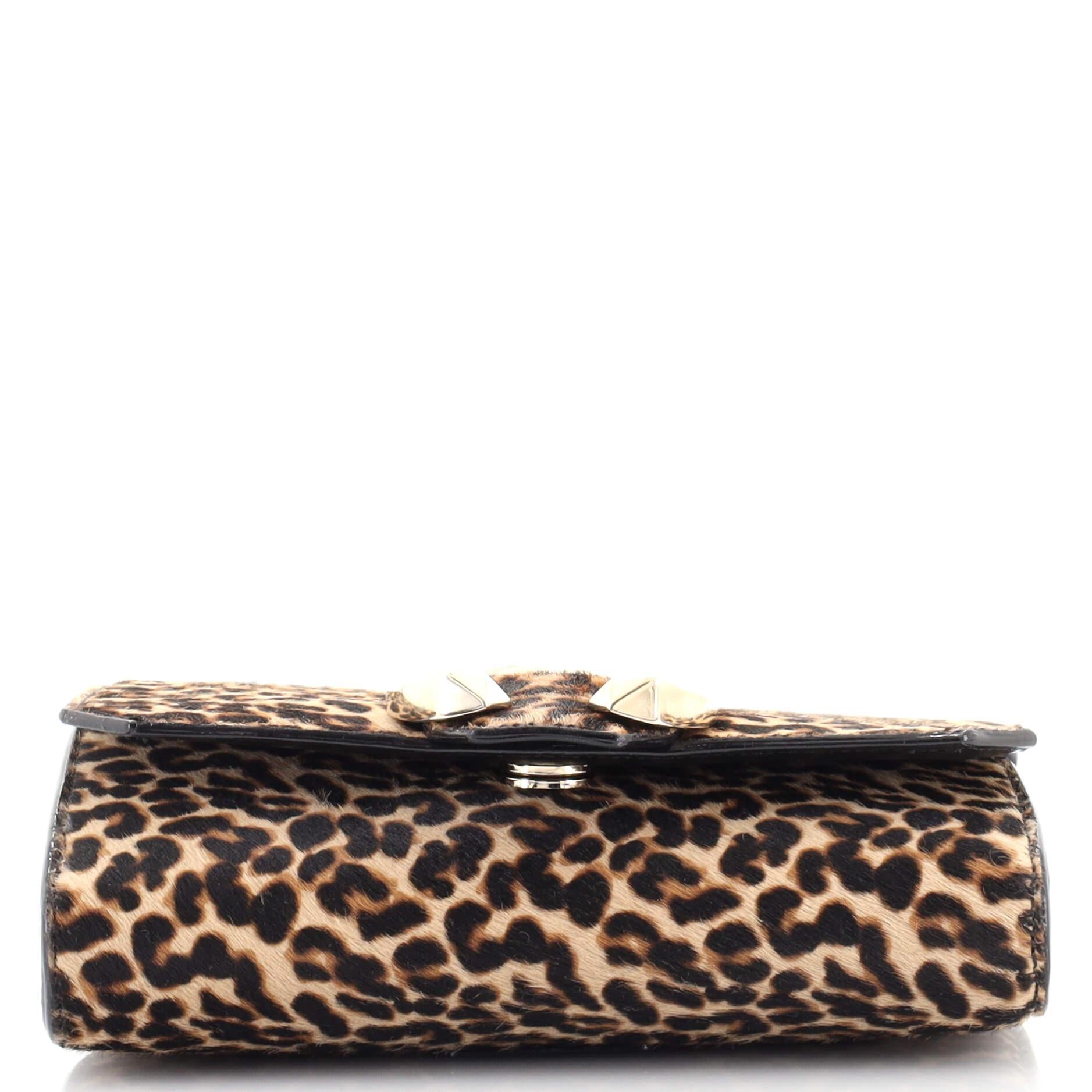 Women's Jimmy Choo Madeline Chain Wallet Printed Pony Hair Small