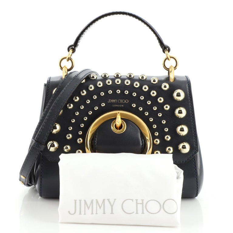 Jimmy Choo Madeline Top Handle Bag Studded Leather Small at 1stDibs