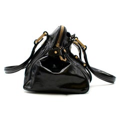 Jimmy Choo Malena:: sac à main en cuir verni noir