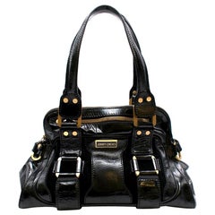 Jimmy Choo Malena Black Patent Leather Handbag