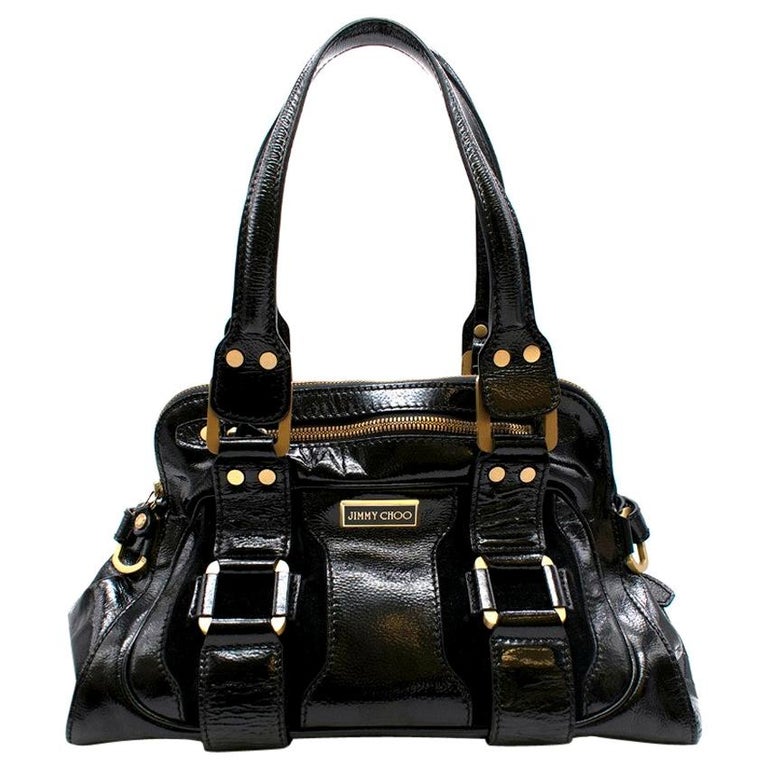 Jimmy Choo Malena Black Patent Leather Handbag at 1stDibs | black ...