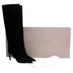 Jimmy Choo - Mavis 85 - Bottines à hauteur de genou en daim noir