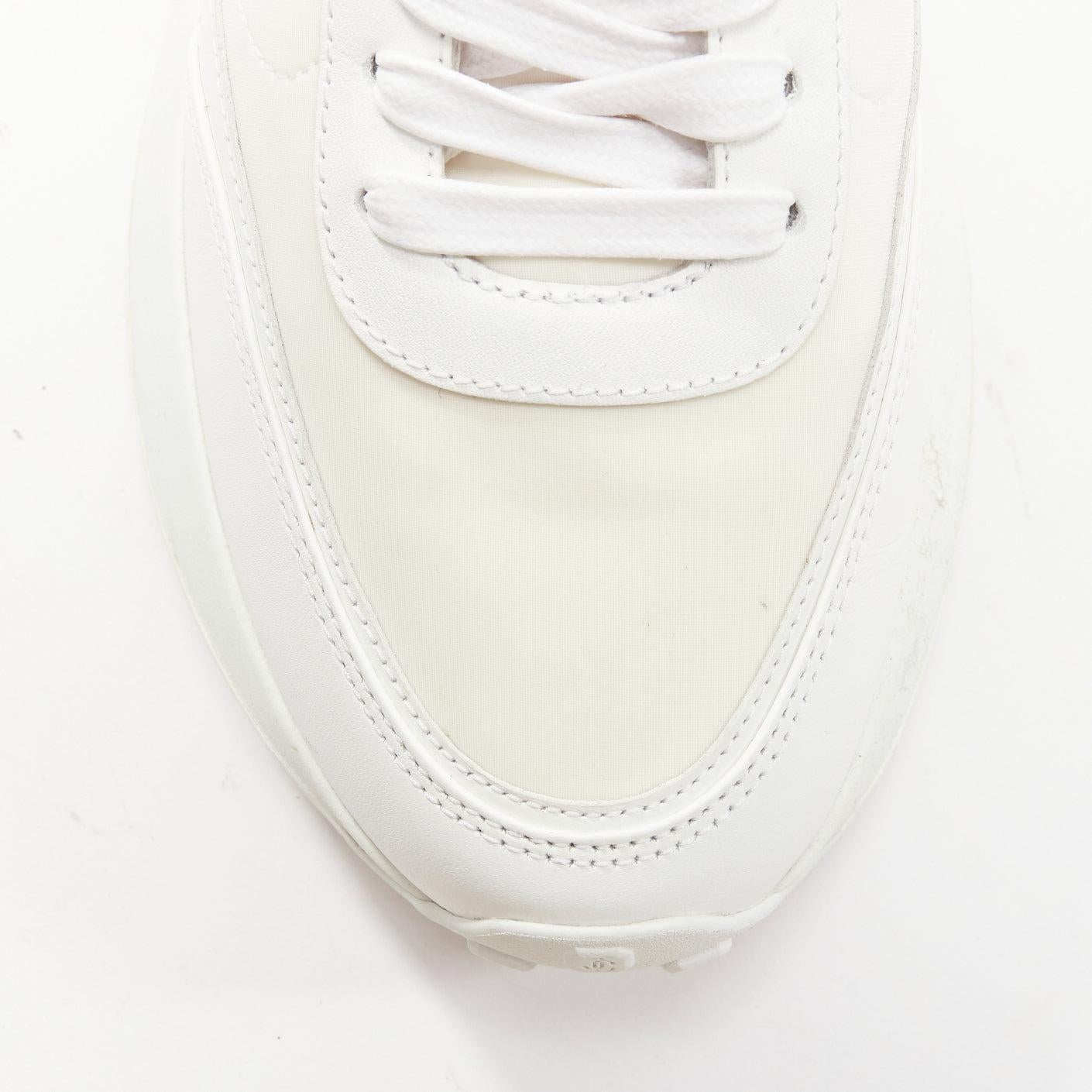JIMMY CHOO Memphis white JC logo clear debossed crystal dad sneakers EU38.5 1