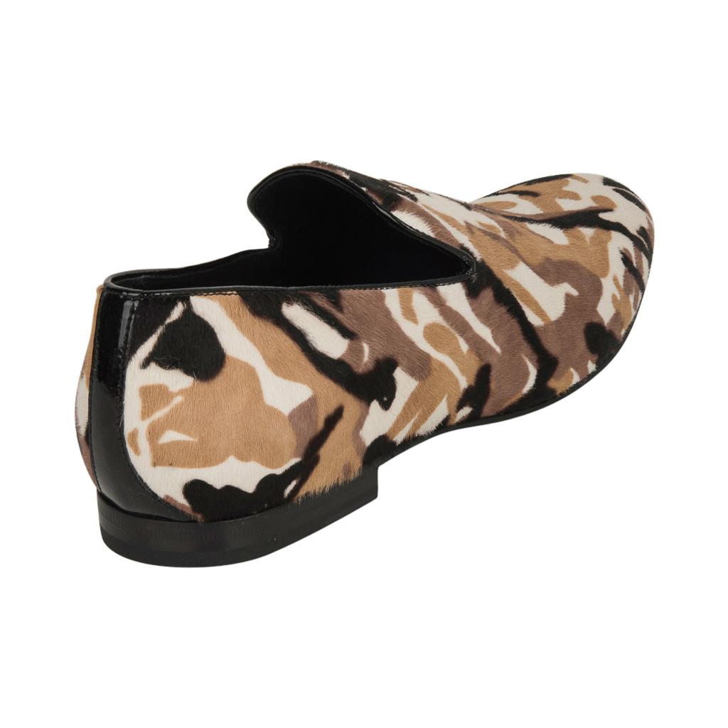Black Jimmy Choo Men's Sloane Camouflage Printed Calf Hair Loafer 43 / 10 For Sale
