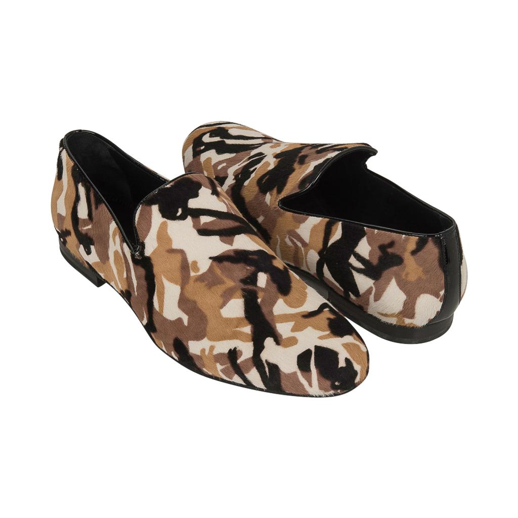 Jimmy Choo Men's Sloane Camouflage Printed Calf Hair Loafer 43 / 10 In New Condition For Sale In Miami, FL