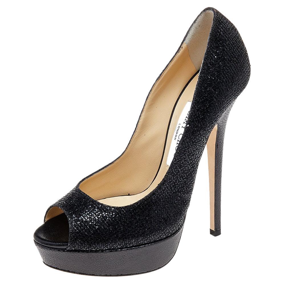 Dahila Platform Peep Toe Pumps Size 