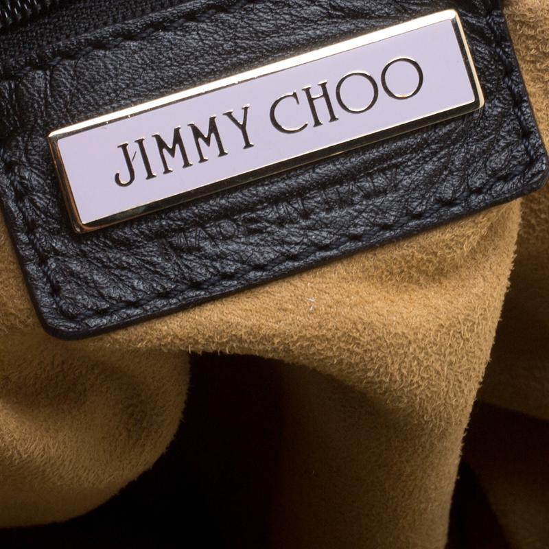 Jimmy Choo Metallic Black Leather Lohla Jayne Tote 1