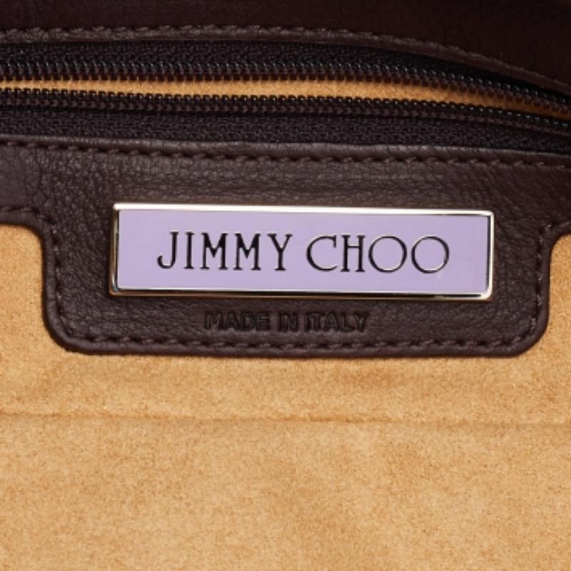 Jimmy Choo Metallic Brown Snakeskin Leather Tulita Pochette Bag In Good Condition For Sale In Dubai, Al Qouz 2