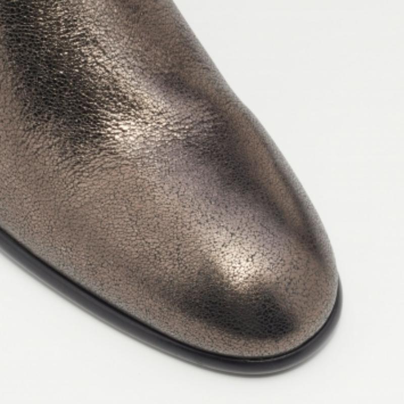 Jimmy Choo Metallic Dark Brown Leather Jimi Ankle Boots Size 40 Pour femmes en vente